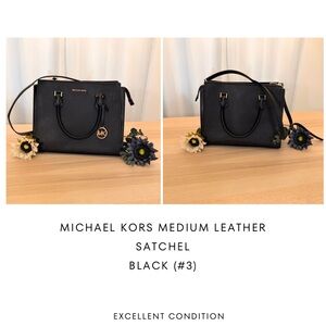 Michael Kors Black Medium Leather Satchel